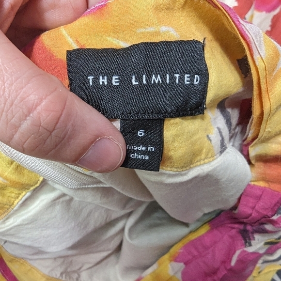 The Limited Floral A Line Silk Blend Skirt Sz 6 - Picture 8 of 10